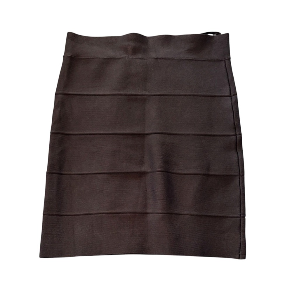 BCBG MAX AZRIA MaxAzria BLACK TIERED SIMONE BANDAGE Bodycon Mini Skirt Knit S